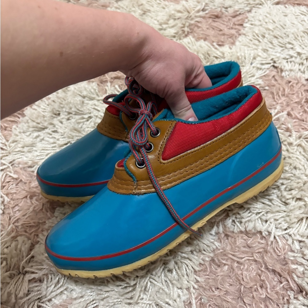 Lands' End Vintage Teal and Brown Ankle Boots